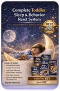Complete Toddler Sleep and Behavior Reset System bundle including six parenting guides for toddler sleep problems, tantrums, bedtime battles and early wake ups