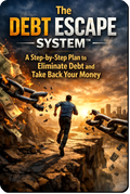The Debt Escape System guide showing a simple step-by-step system to organize debt balances, reduce financial stress and eliminate debt to take back control of your money