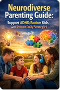 The Neurodiverse Parenting Support System guide showing a practical system to help families support ADHD and autistic children with structured routines, calmer transitions and daily support strategies