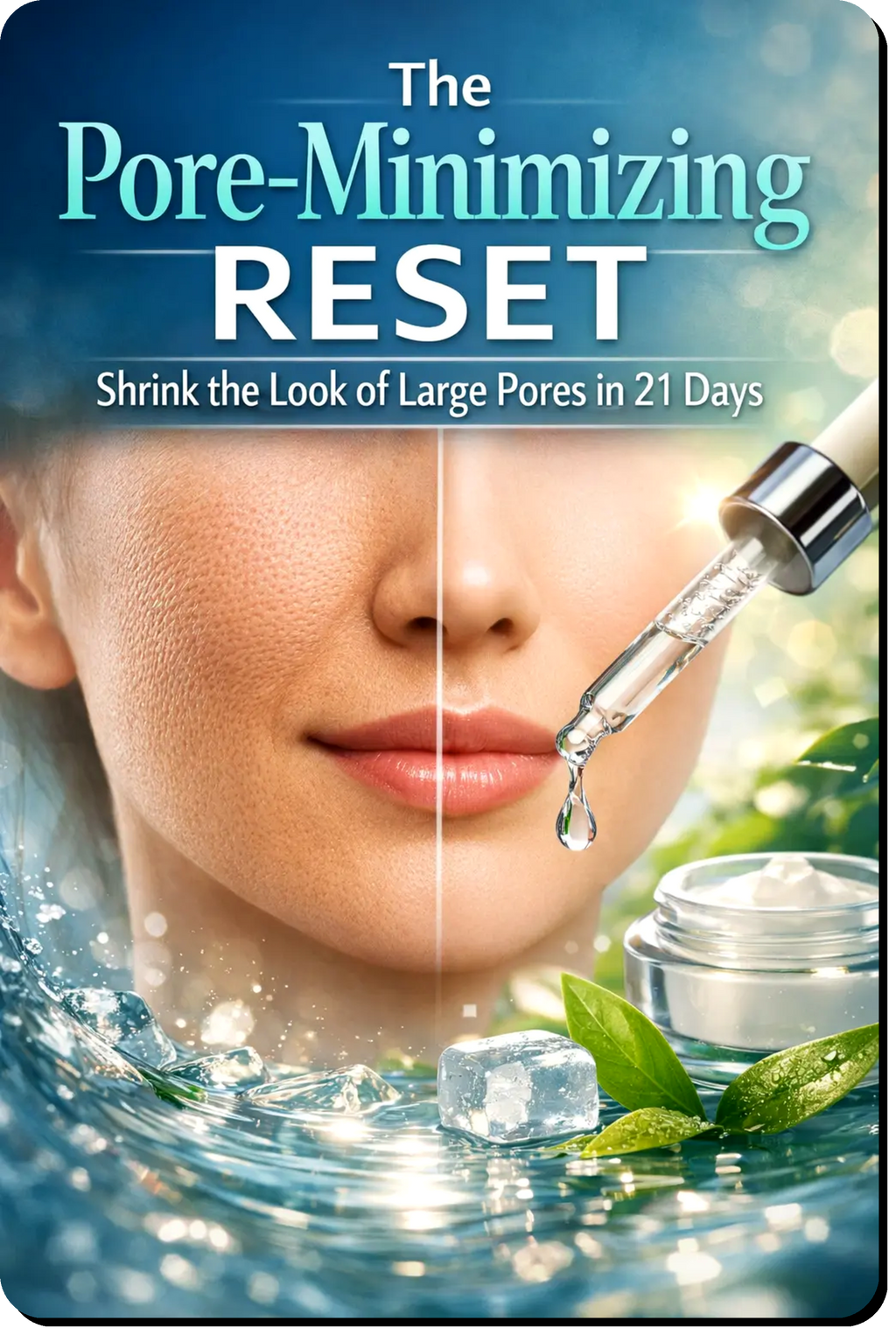 Pore-Minimizing Reset skincare guide designed to reduce the appearance of large pores and improve skin texture in 21 days