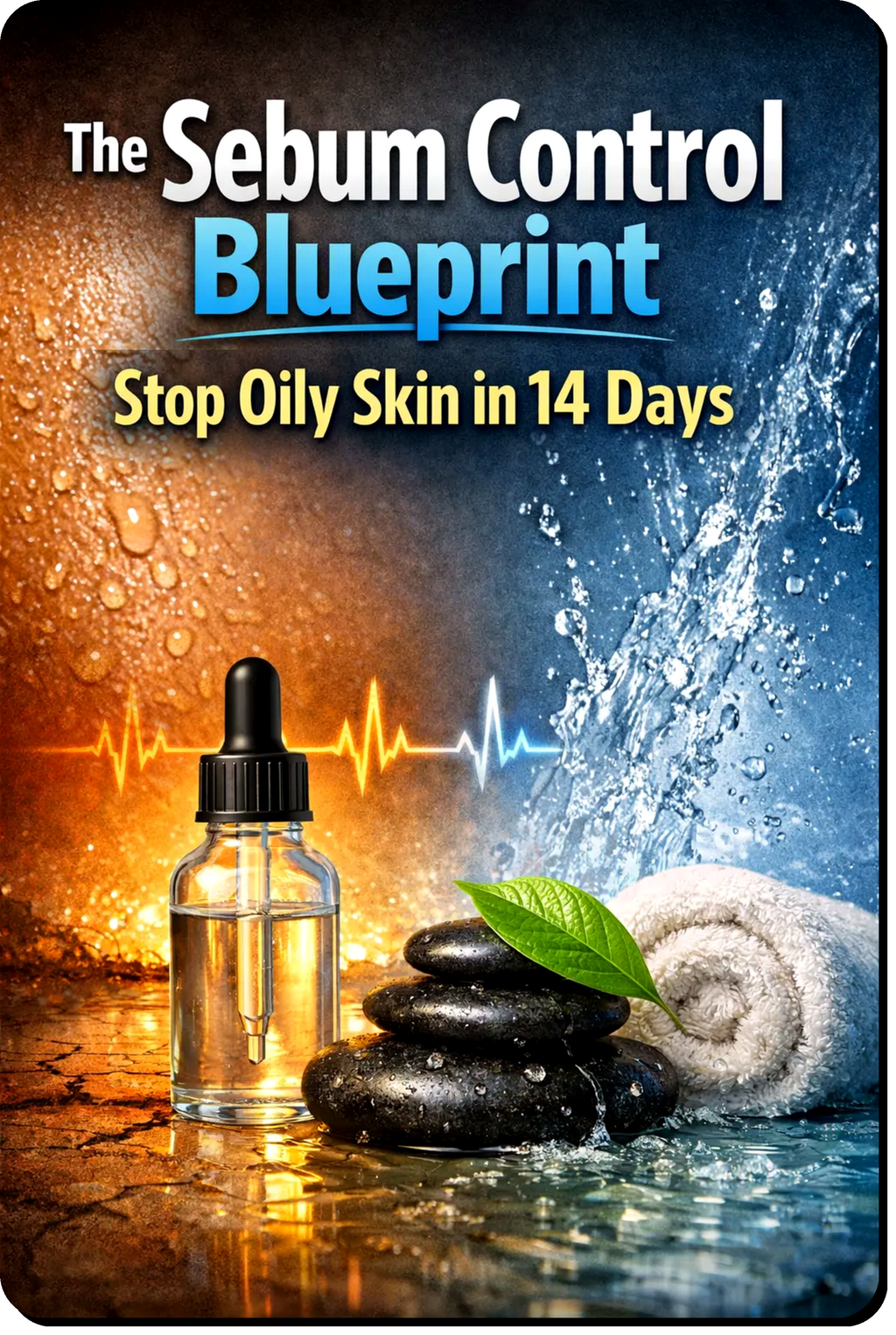 Sebum Control Blueprint guide showing how to stop oily skin in 14 days with skincare routines to reduce excess oil and balance skin